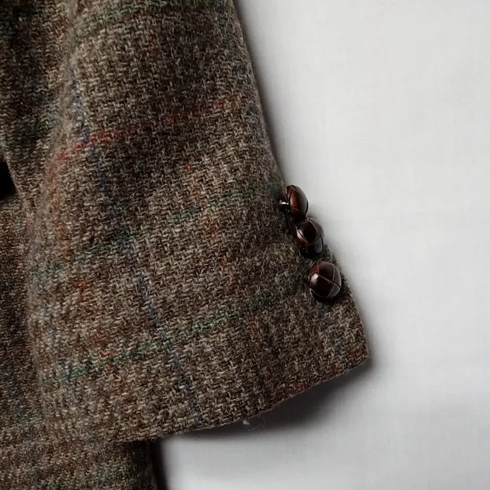 Vintage 911 Collection Wool Blazer Plaid Brown Mens Jacket 38R Classic
